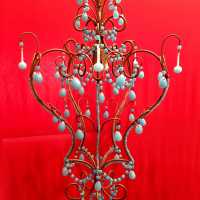 opaline chandelier blue blue flowers flowers