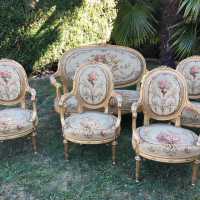 living room Napoleon III gilded wood