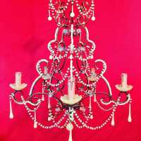 green opaline chandelier green candlestick light yellow lamp