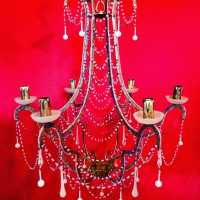 green opaline chandelier green candlestick light pink pink lamp