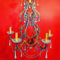 opaline chandelier blue blue flowers flowers
