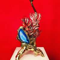 light blue agate lamp