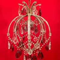 chandelier red ball crystal candlestick