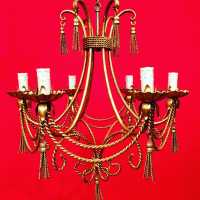 lustre fer doré light chandelier corde