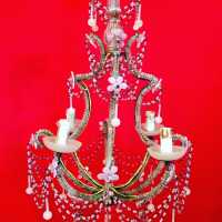 pink opaline chandelier pink candlestick