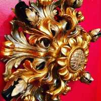 pair ceiling light iron gold wood wood gold lightfixture