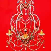 opaline chandelier blue blue flowers flowers