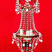 white opaline chandelier white candlestick