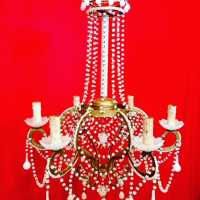 opaline chandelier blue blue flowers flowers white white