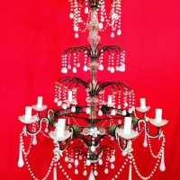 opaline chandelier blue blue flowers flowers white white