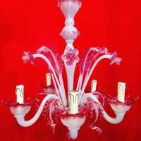 opaline white opal pink flower chandelier
