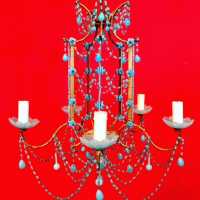 opaline chandelier blue blue flowers flowers