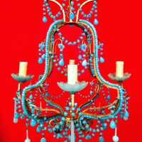opaline chandelier blue blue flowers flowers