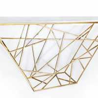 Console in iron patina gold and marble Darine by Christine Rouviere