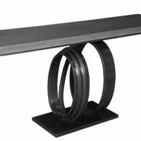 Console in Iron forged and marble top by Christine Rouviere.