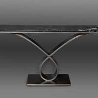 Console in Iron forged marble top model Envol by Christine Rouviere.