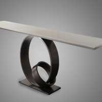 Console in Iron Forged Rings by Christine Rouviere.
