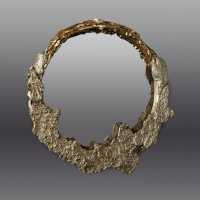 Mirror in bronze model Ecorse by Christine Rouviere.