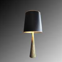 Pair of table Lamps in bronze textured model Moon by Frederic DAD.