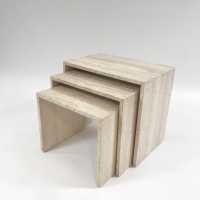 Travertine tables.