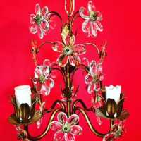 opaline chandelier blue blue flowers flowers