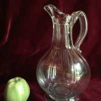 Rare large carafe in blown glass, Normandy XVIIIth, Bresle Valley