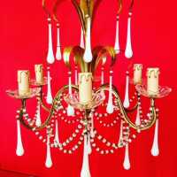 white opaline chandelier white candlestick
