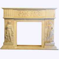 Carrara marble fireplace, Adam and Eve