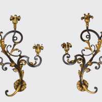 Pair of wrought iron sconces