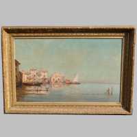 View of Martigues Oil on canvas signed Godchaux