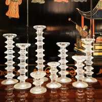Set of 8 glass candle holders