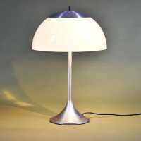 Brushed aluminum and perspex lamp, 1970s