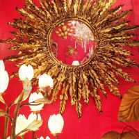 Original golden iron sun mirror