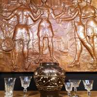 "The cotton spinners" repoussé copper bas-relief 