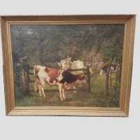 Oil on canvas Cows 19th century