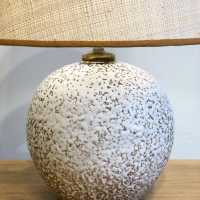 CERAMIC TABLE LAMP 1950, NEW STRAW SHADE