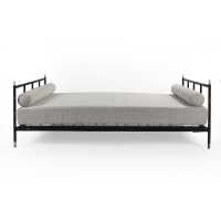 Jacques Adnet Black leather Daybed 