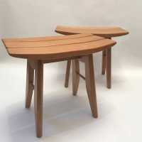 Oak stools by Guillerme and Chambron. Your Home Editor.