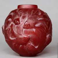 Formosa vase in red glass.