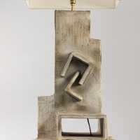 Large ceramic lamp by Marius Bessone, Vallauris. Glazed stoneware. 1960.