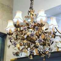 chandelier golden iron gold porcelain chandelier