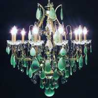 opaline chandelier green green chandelier light lamp