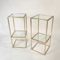 Pair of side tables by Robert Thibier - Vintage side tables - gilded- 