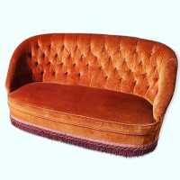 velvet sofa bench