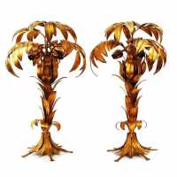 pair of palm tree lamps