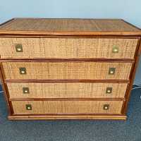 Commode Bamboo Rattan Brass Dal Vera 1970
