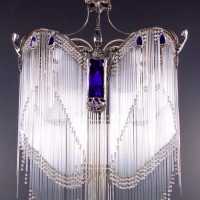 blue opaline chandelier blue flowers flowers