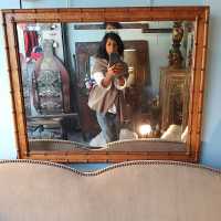 19th century faux bamboo mirror.