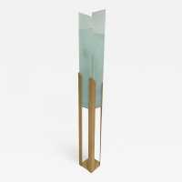 lamppost lamp lucien left gold metal glass 1970 1980