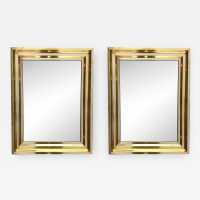 mirror pair brass 1970